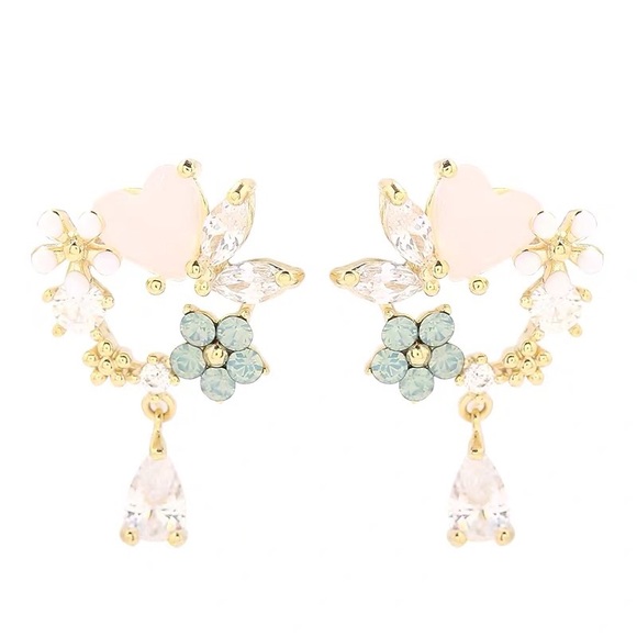 Floral Sterling handmade earrings - Picture 5 of 5